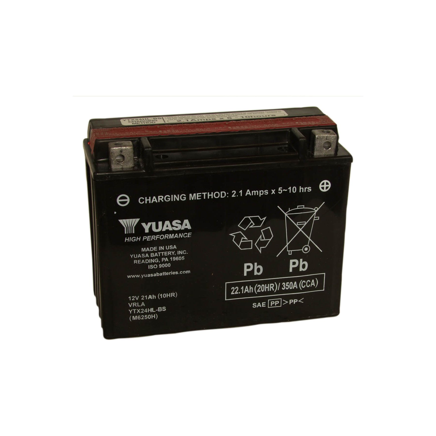 YUAM6250H Yuasa YTX24HL-BS High Performance AGM Battery sku YUAM6250H