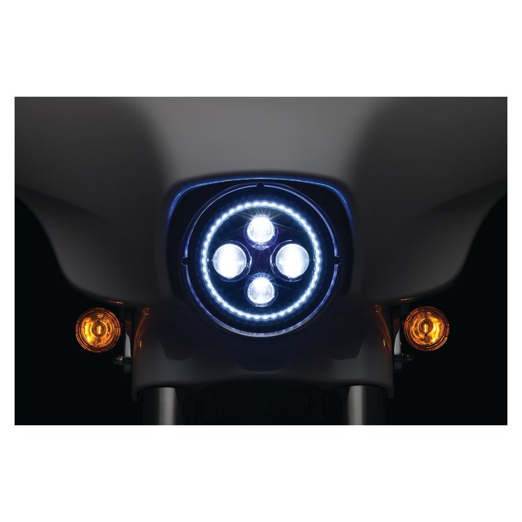 Kuryakyn Orbit Vision 7" LED Halo Headlight For Harley 1991-2025