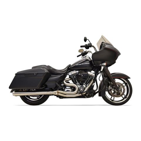 Bassani Road Rage III Stainless 2-Into-1 Megaphone Exhaust For Harley