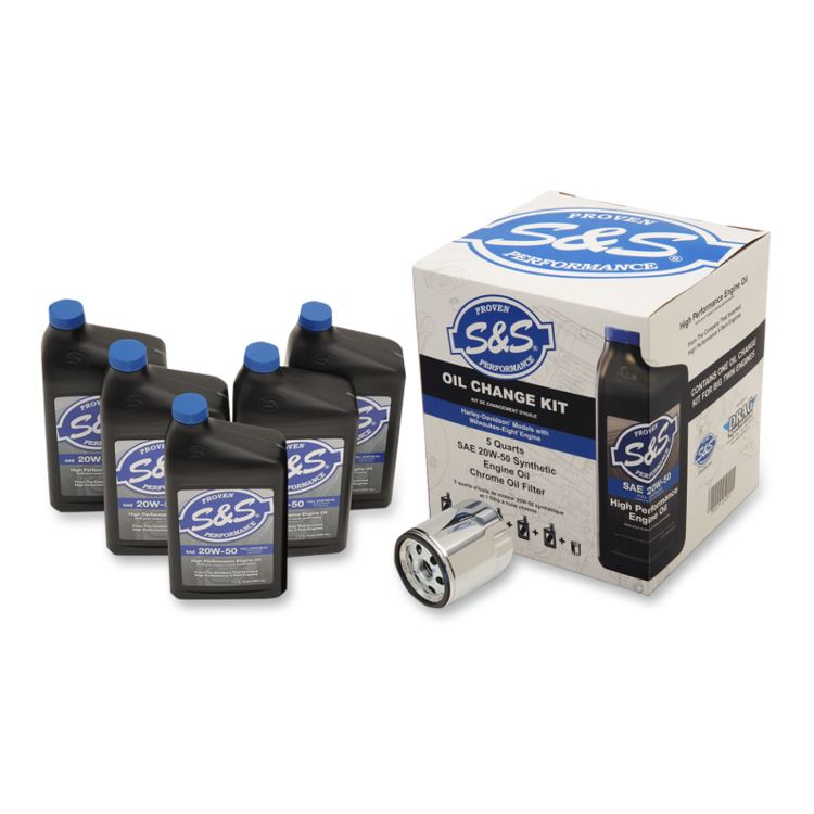 S&S Cycle Synthetic Oil Change Kit For Harley Milwaukee Eight 2017-2025