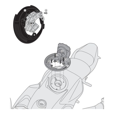 Givi Tanklock Bike Specific Flange Kawasaki Z650 2017-2022