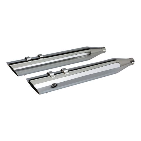 S&S Cycle 4" Slash Down Slip-On Mufflers For Harley Touring 2017-2026