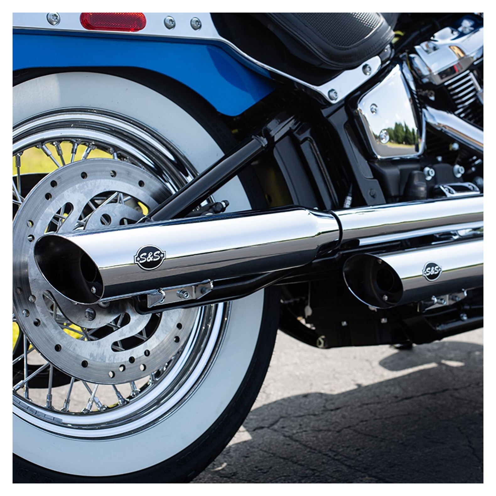 S&S Cycle Slash Down Slip-On Mufflers For Harley | JPCycles.com