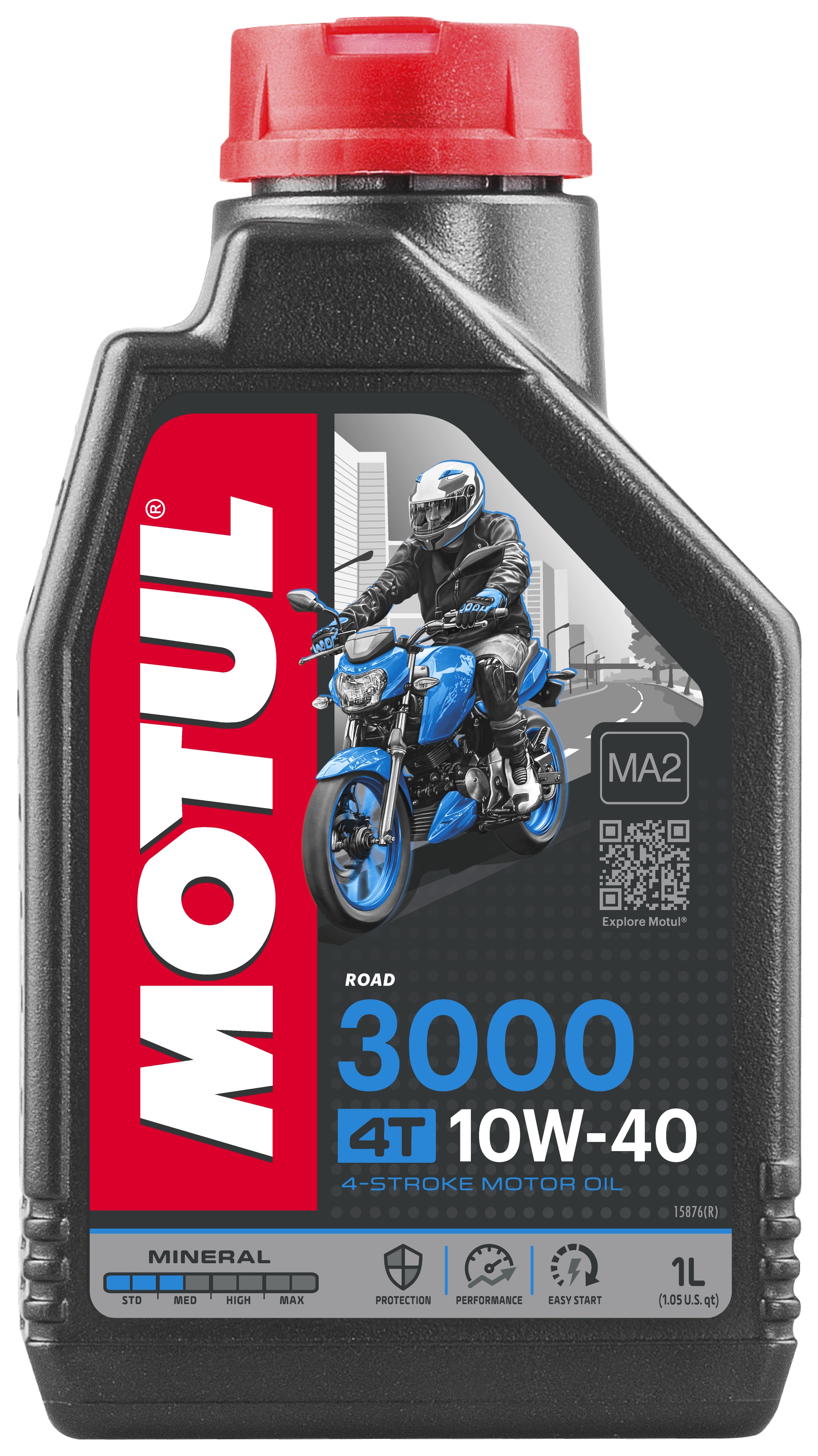 MOTUL 3000 PLUS 4T 20W50 1L×4 Motul 3000 4T Engine Oil - 1 Liter | JPCycles.com
