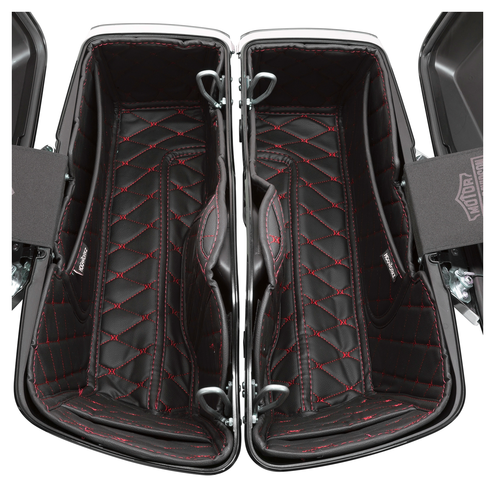 thumbnail image 2 of HDBUBALUS Stretched Saddlebag Liners For Harley 2014-2022 - White Thread Inserts 1 Pair 2 of 13