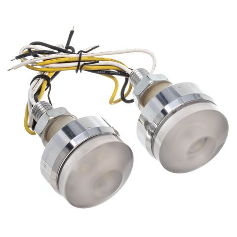 Letric Lighting Co. LED Surface Mount Signal Indicator Lights Dual Function White Amber Pair