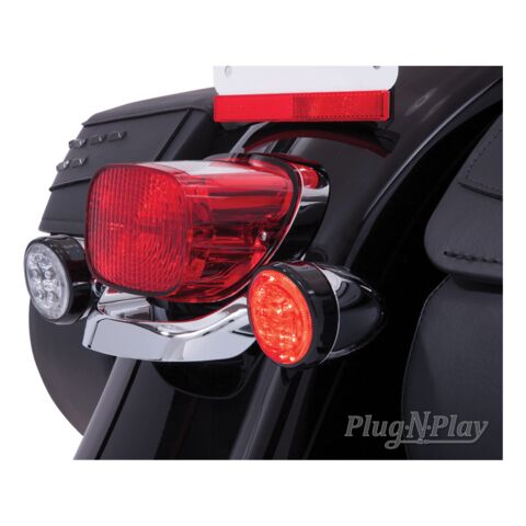 Ciro Fang Rear LED Turn Signal Inserts With Bezel For Harley 2000-2025
