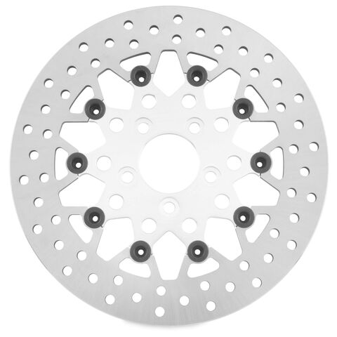Twin Power Silver Floating Mesh Rear Rotor For Harley Touring 2008-2025