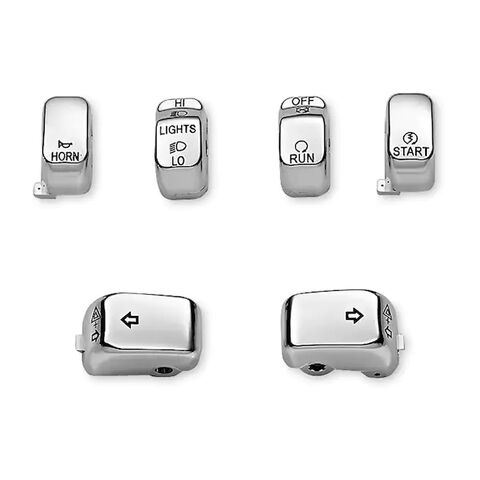 Biker's Choice Chrome Switch Cap Kit For Harley 1996-2013