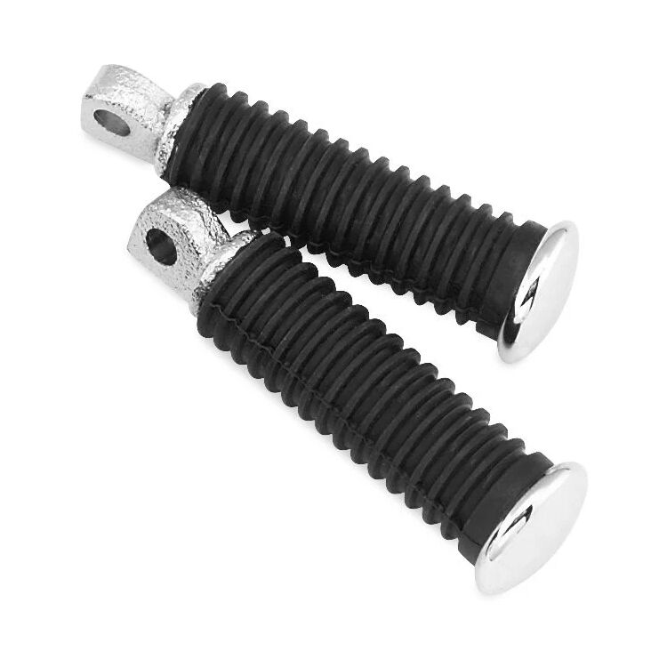 Biker's Choice Chrome Cap Male Mount Foot Pegs For Harley