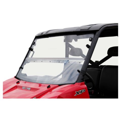 Seizmik Versa Fold Poly Windshield Polaris Ranger Mid Size Round Tube 2010-2014