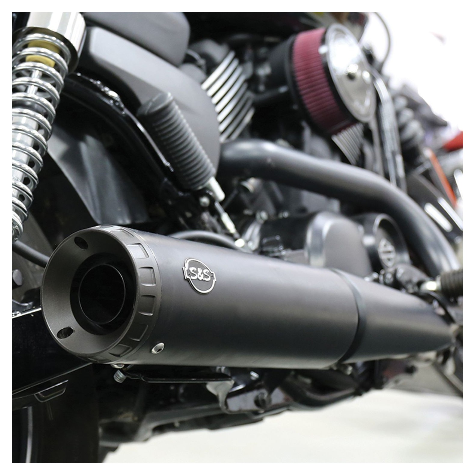S&S Cycle Grand National Slip-On Race Mufflers For Harley