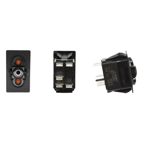 XTC Power Products SPST Carling Rocker Switch with Amber / Amber LEDs