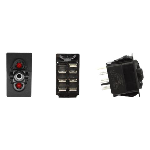 XTC Power Products DPDT Carling Rocker Switch with Red / Red LEDs