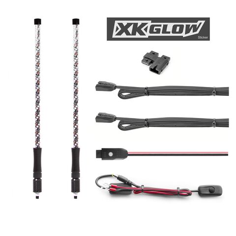 XKGlow 2nd Gen 2-Piece 32" Whip Kit with Dual Mode Dash Controller