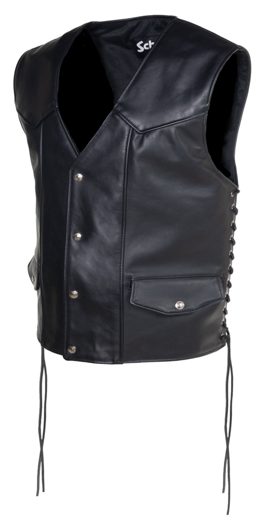 Schott Genuine Pebbled Biker Vest | JPCycles.com