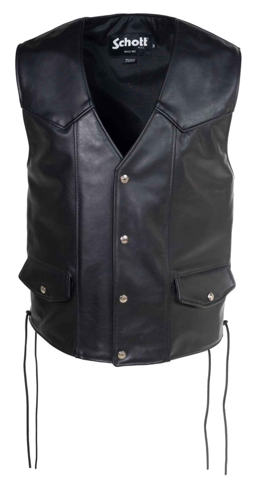 【Schott】 DUROJAC Leather Vest Schott Genuine Pebbled Biker Vest | JPCycles.com