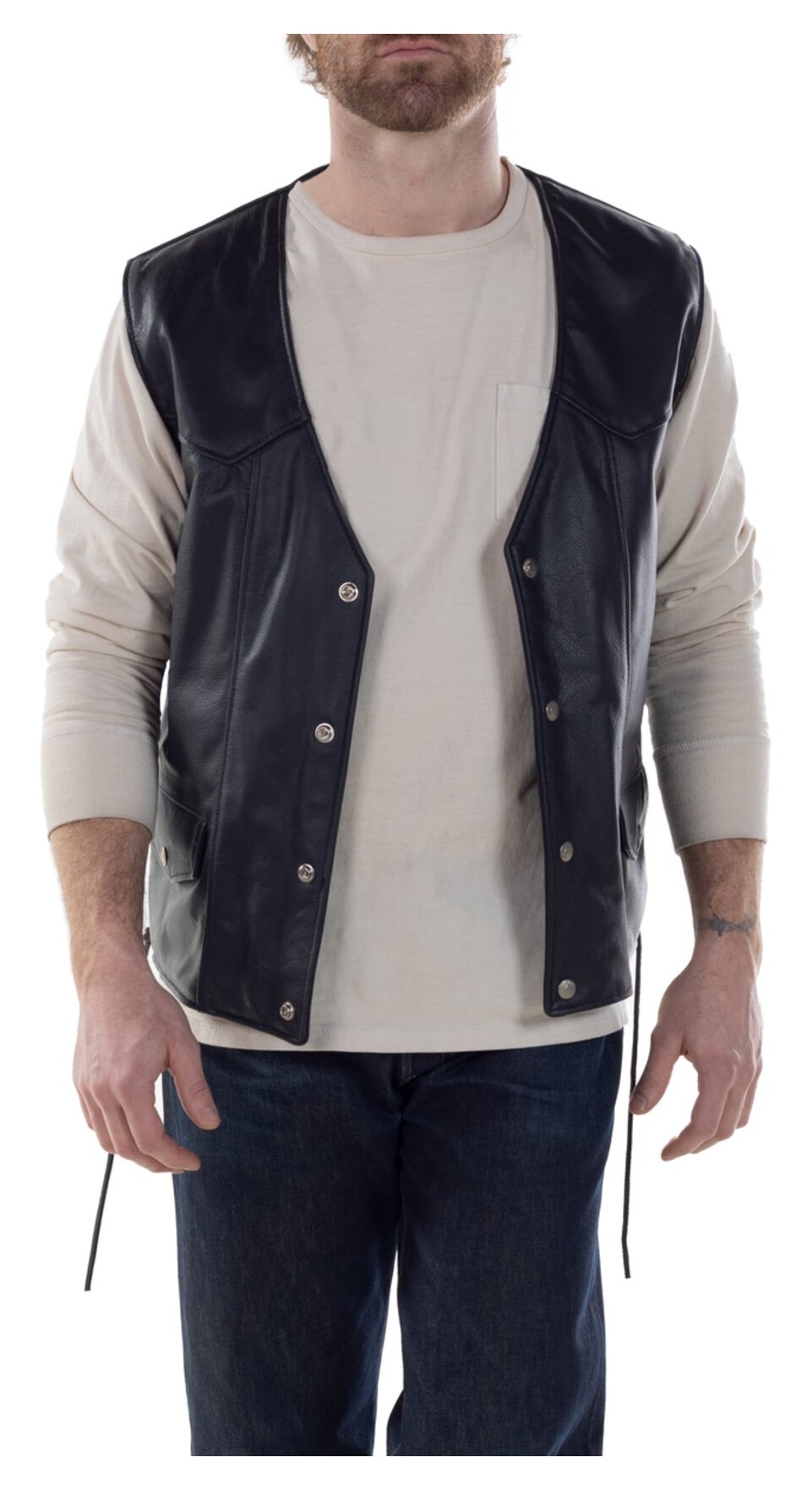 Schott Genuine Pebbled Biker Vest | JPCycles.com