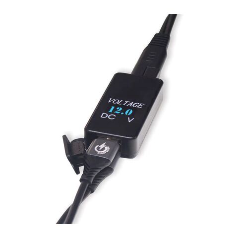 RidePower SAE-Dual USB Adapter with Digital Voltage Indicator