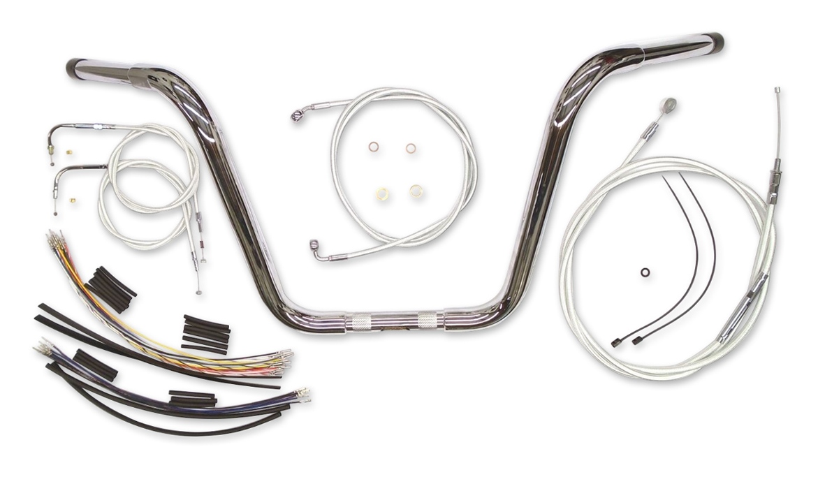 Magnum Caliber 1 1/4" Ape Hanger Handlebar With Install Kit For Harley