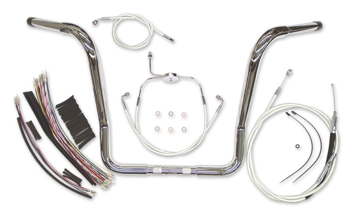 Magnum Caliber 1 1/4" Ape Hanger Handlebar With Install Kit For Harley