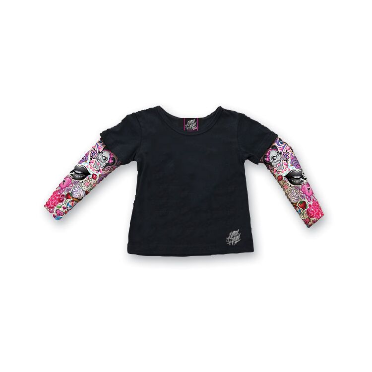 Lethal Threat Toddler Angel Wings Tattoo Sleeve Shirt