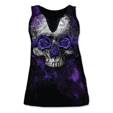 Lethal Angel Women's Rose Skull Curvy Tank Top