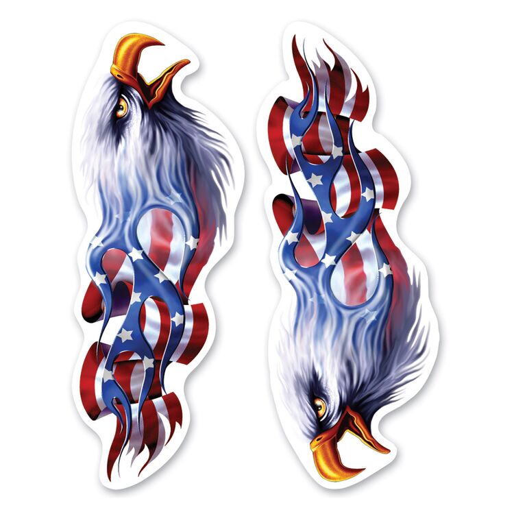 Lethal Threat Rude & Crude Flame USA Eagle Mini Decal