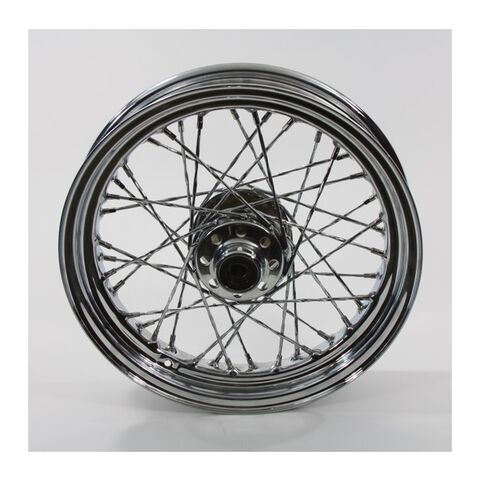 V-Twin Mfg. Twisted Spoke Chrome 16" x 3.0" Front Wheel For Harley FLSTS 1996-1999