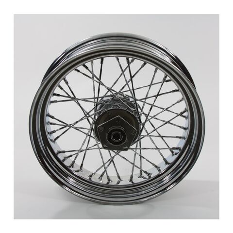 V-Twin Mfg. 40 Twirled Spoke Chrome Rear Wheel For Harley 1986-1999