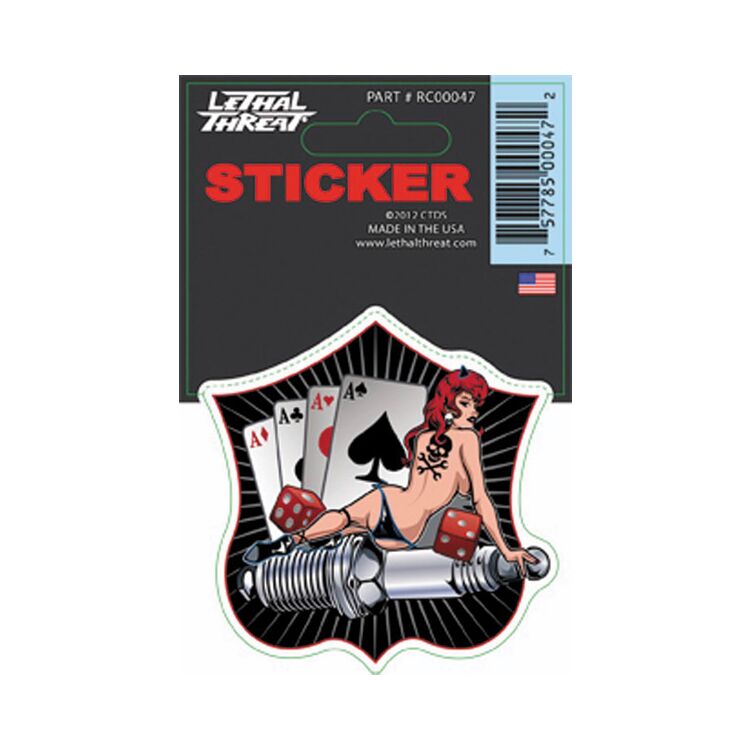 Lethal Threat Spark Plug Pin Up Decal