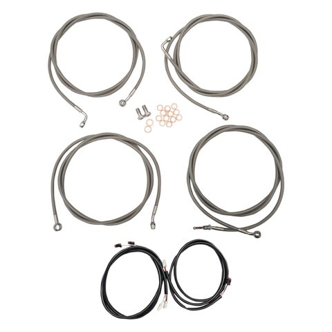 LA Choppers Complete Plug And Play Cable/Brake Line Kit For Harley ABS Touring 2017-2020