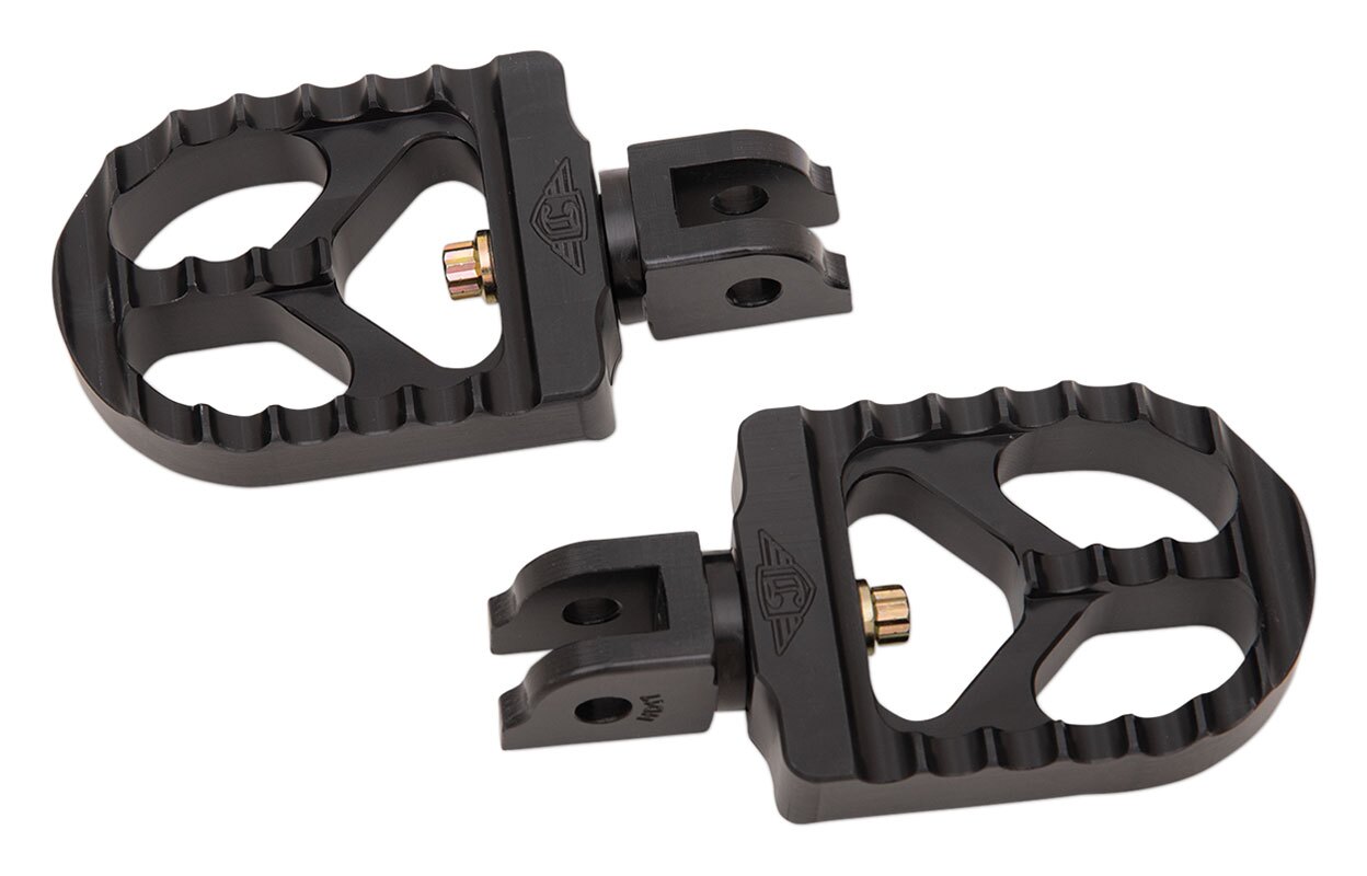 Joker Machine Short Adjustable Serrated Footpegs For Harley Softail