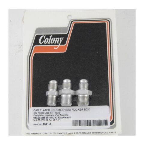 Colony Rocker Box / Cam Cover Oil Feed Line Fitting Kit For Knucklehead 1942-1947