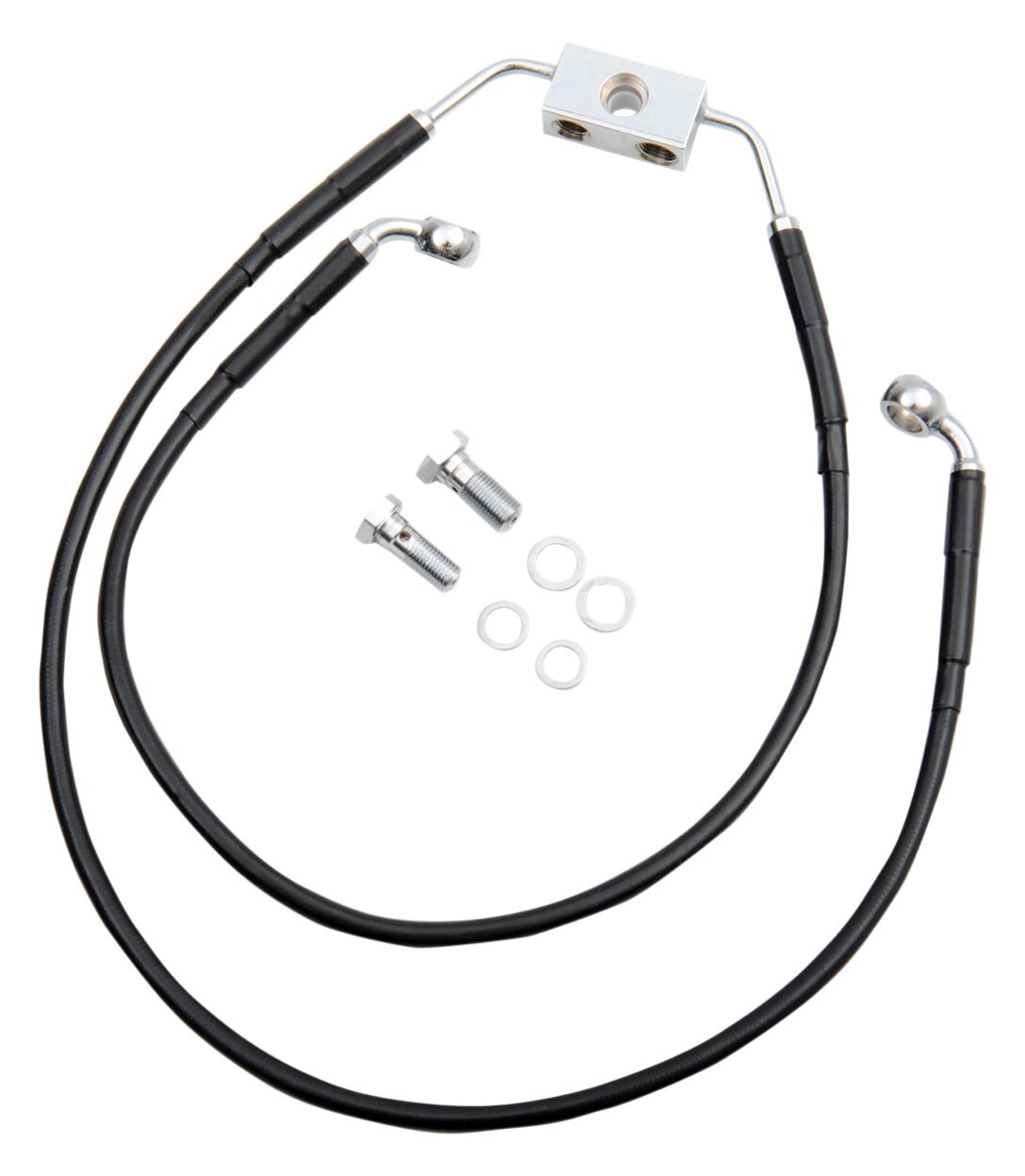 XL1200X用(ABS車) DRAG Specialties フロントブレーキ Drag Specialties Extended Upper Brake Line Kit For Harley ABS