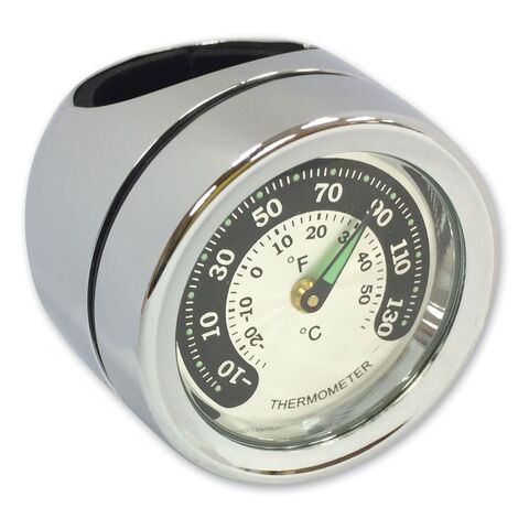 Drag Specialties Bar Mount Thermometer / Clock