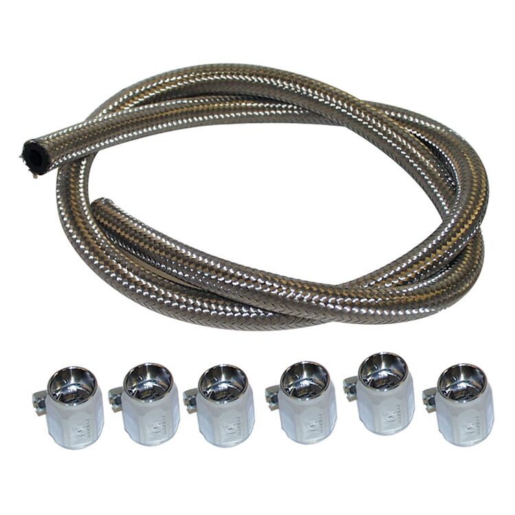 J&P Cycles Braided Stainless Steel Fuel Line