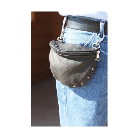 J&P Cycles Deerskin Biker Bag With Rivets