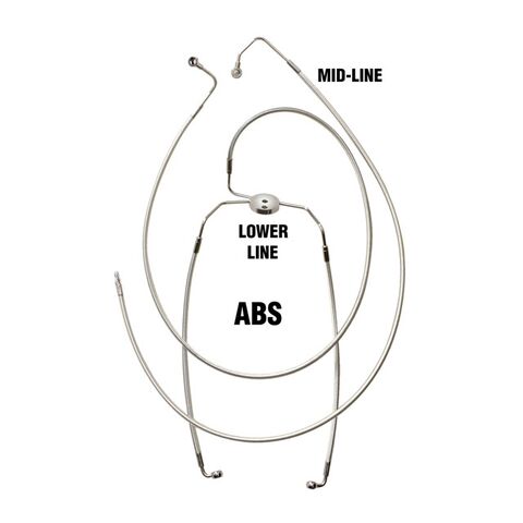 Magnum Sterling Chromite II Designer Series Mid Brake Line For Harley Touring With ABS 2008-2009