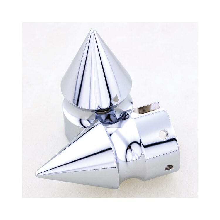Milwaukee Twins Spike Front Axle Nut Covers For Harley 1972-1989