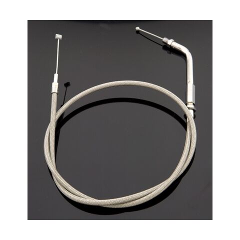 V-Twin Mfg. Stainless Steel Throttle Cable For Harley 1981-1989