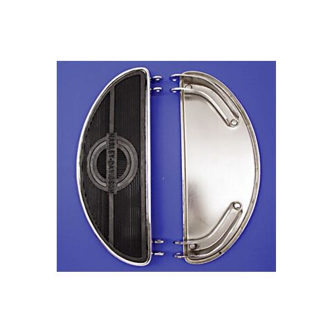 V-Twin Mfg. Oval Shape Floorboards With Rubber Inserts For Harley 1940-1984