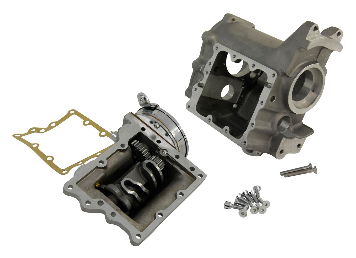 V-Twin Mfg. 4-Speed Transmission Case With Ratchet Top For