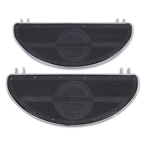 V-Twin Mfg. Chrome Replica Driver Footboard Set With H-D Logo For Harley 1940-1984
