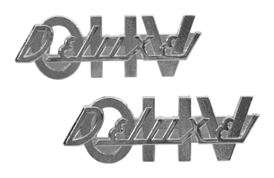V-Twin Mfg. OHV Deluxe Nickel Plated Fender Emblem For Harley FL