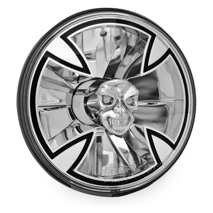 Adjure 5 3/4" Iron Cross Skull Headlight