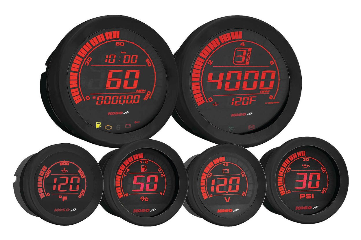 Koso HD02 Six Gauge Kit For Harley Touring 20042013