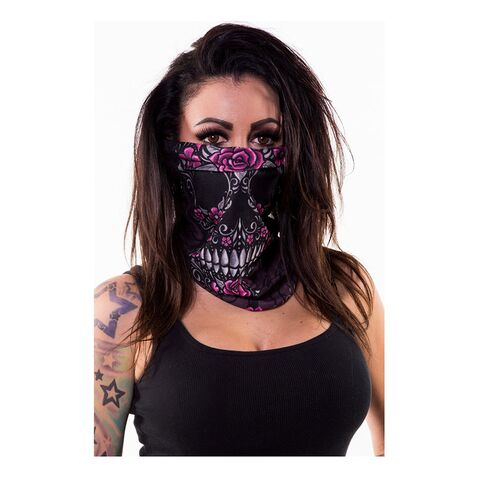 Lethal Angel OS Floral Skull Neck Gaiter