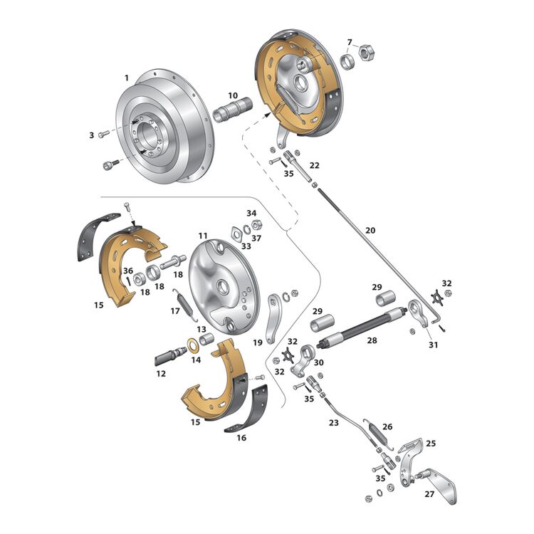Colony Mechanical Brake Cross Shaft Nut And Lock Kit For Harley 1936-1957