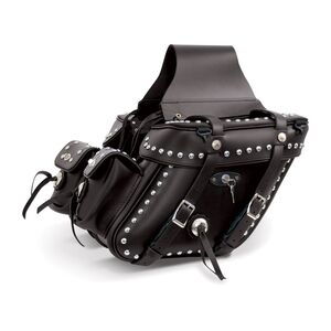 Leatherworks Wide Angled Studded and Locked Saddlebags with Rear
